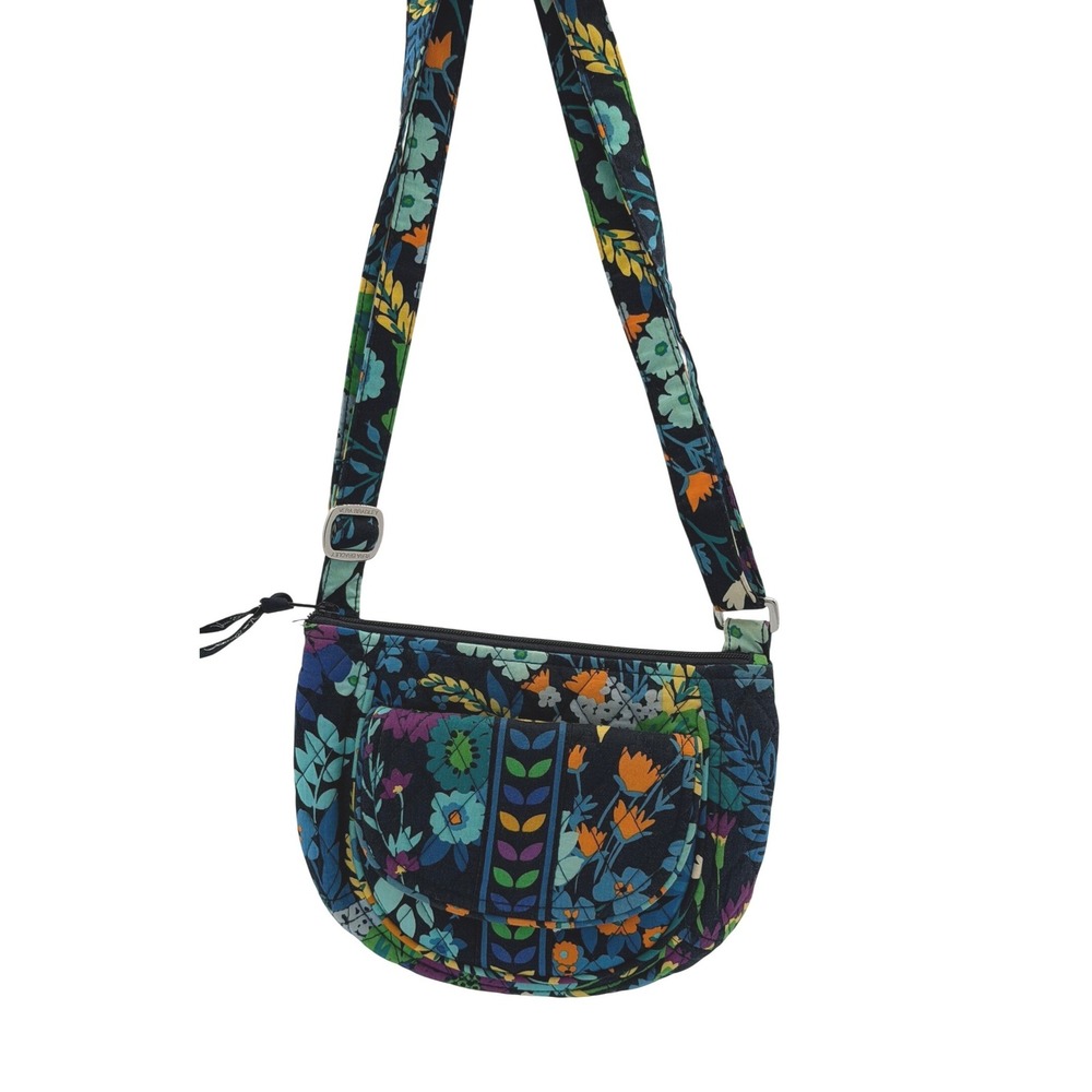 Vera Bradley Hipster Crossbody Night & Day Indigo Floral Quilted Bag‎